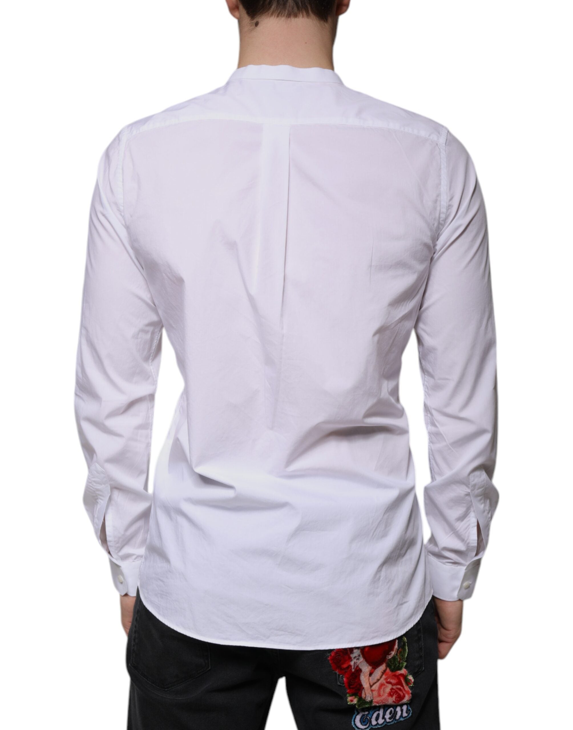 Dolce & Gabbana White Cotton Shirt MARTINI Slim Fit